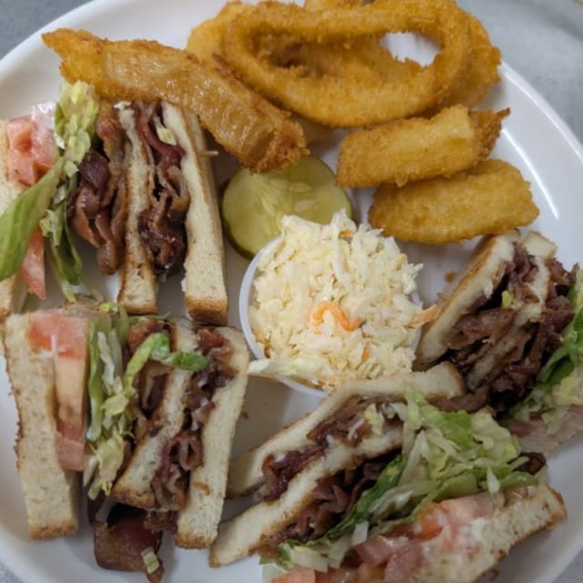 #9 Bacon, Lettuce and Tomato Club Sandwich.