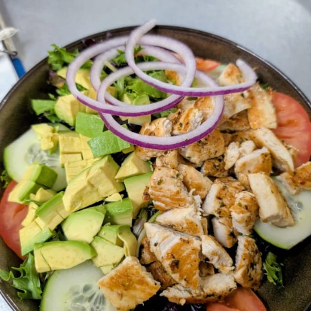 Grilled Chicken Avocado Salad.
