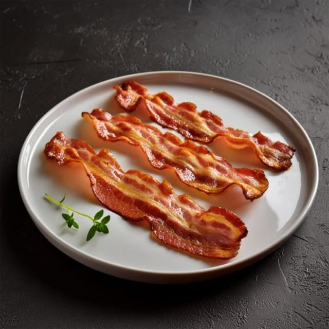Bacon, Ham, Sausage or Turkey Bacon.