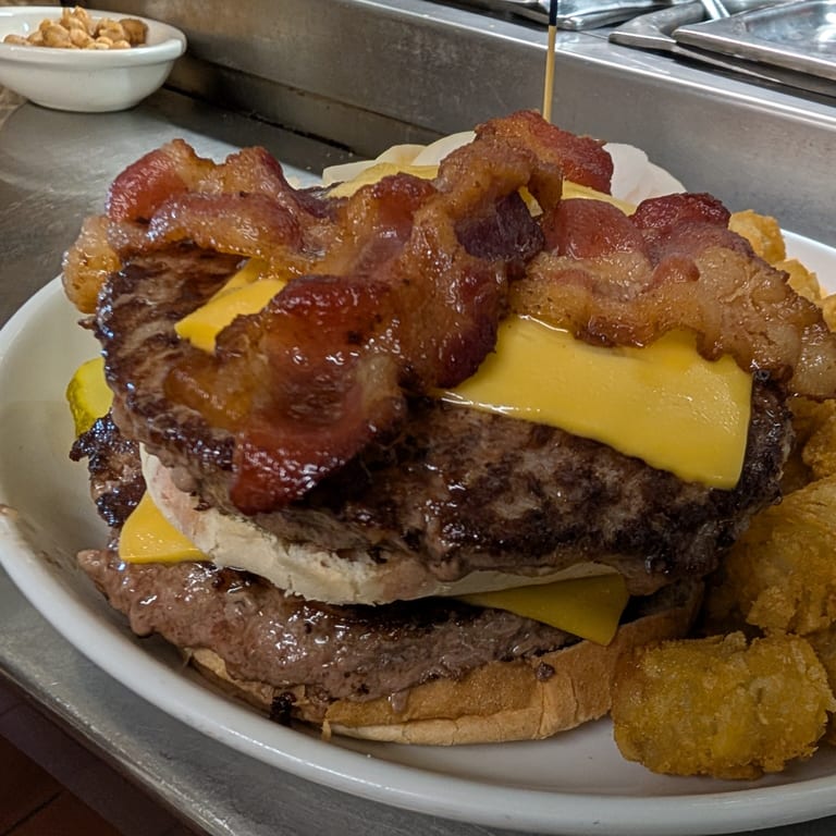 Indulge in Our Double Cheeseburger