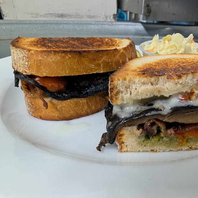 Grilled Portabella Mushroom Sandwich.
