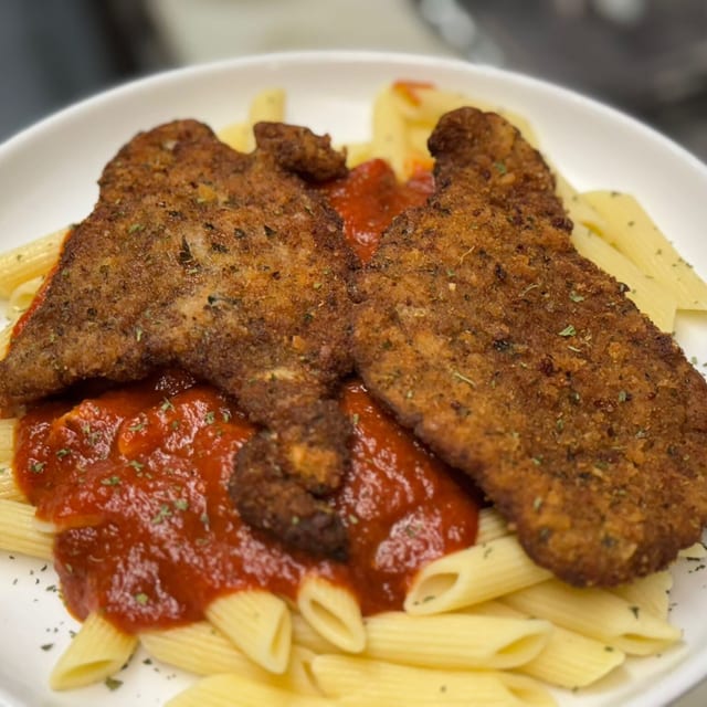 Veal Cutlet with Spaghetti.